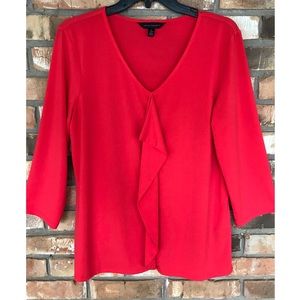 Investments Ruffled Front Coral Blouse  Large